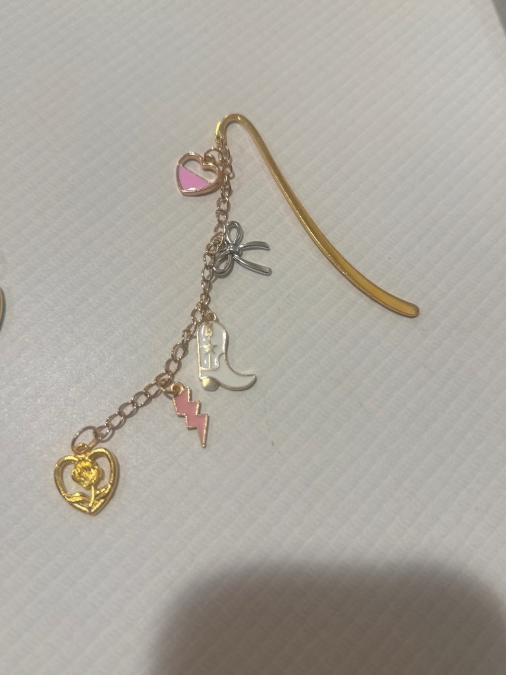 Handmade Magical Charm Bookmark | Fantasy Book Lover Bookmark | Heart, Crown
